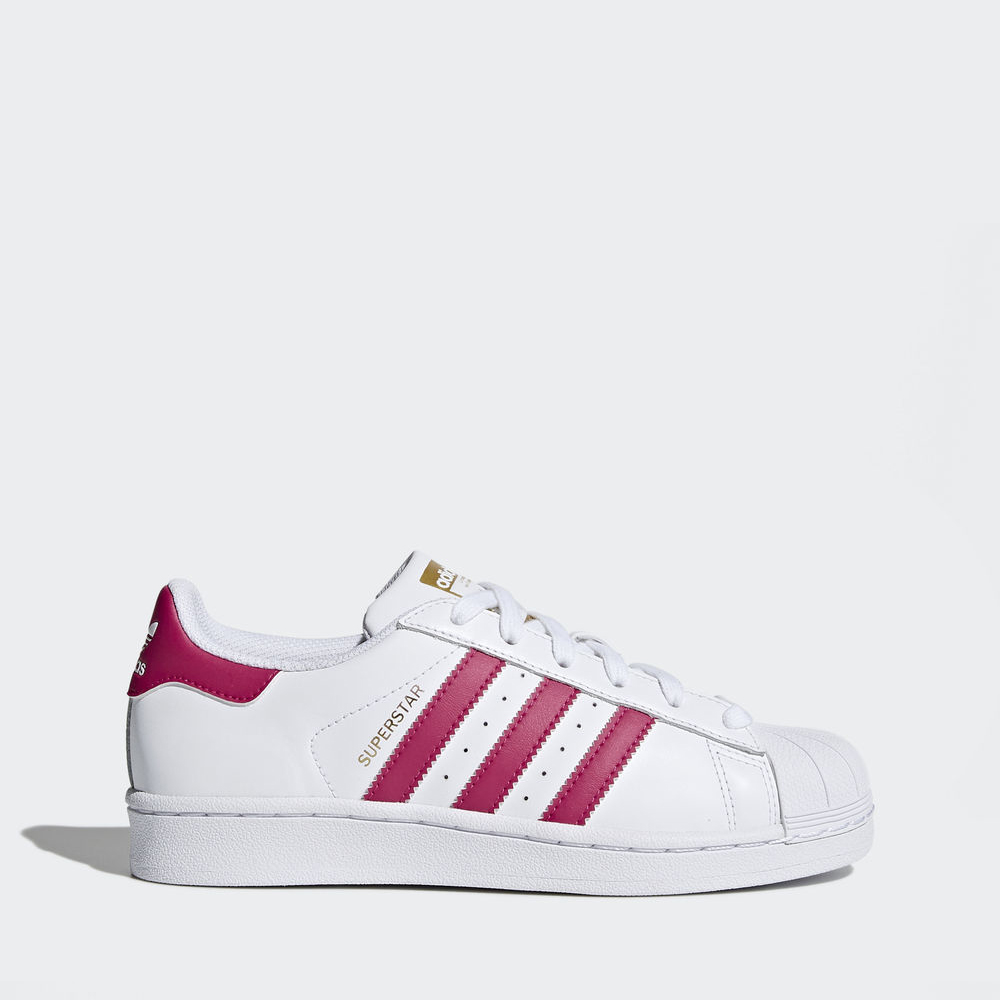 Adidas Superstar - Originals για αγορια - Ασπρα/Ροζ,Μέγεθος: EU 27 – 39 1/3 (357LJKMO)